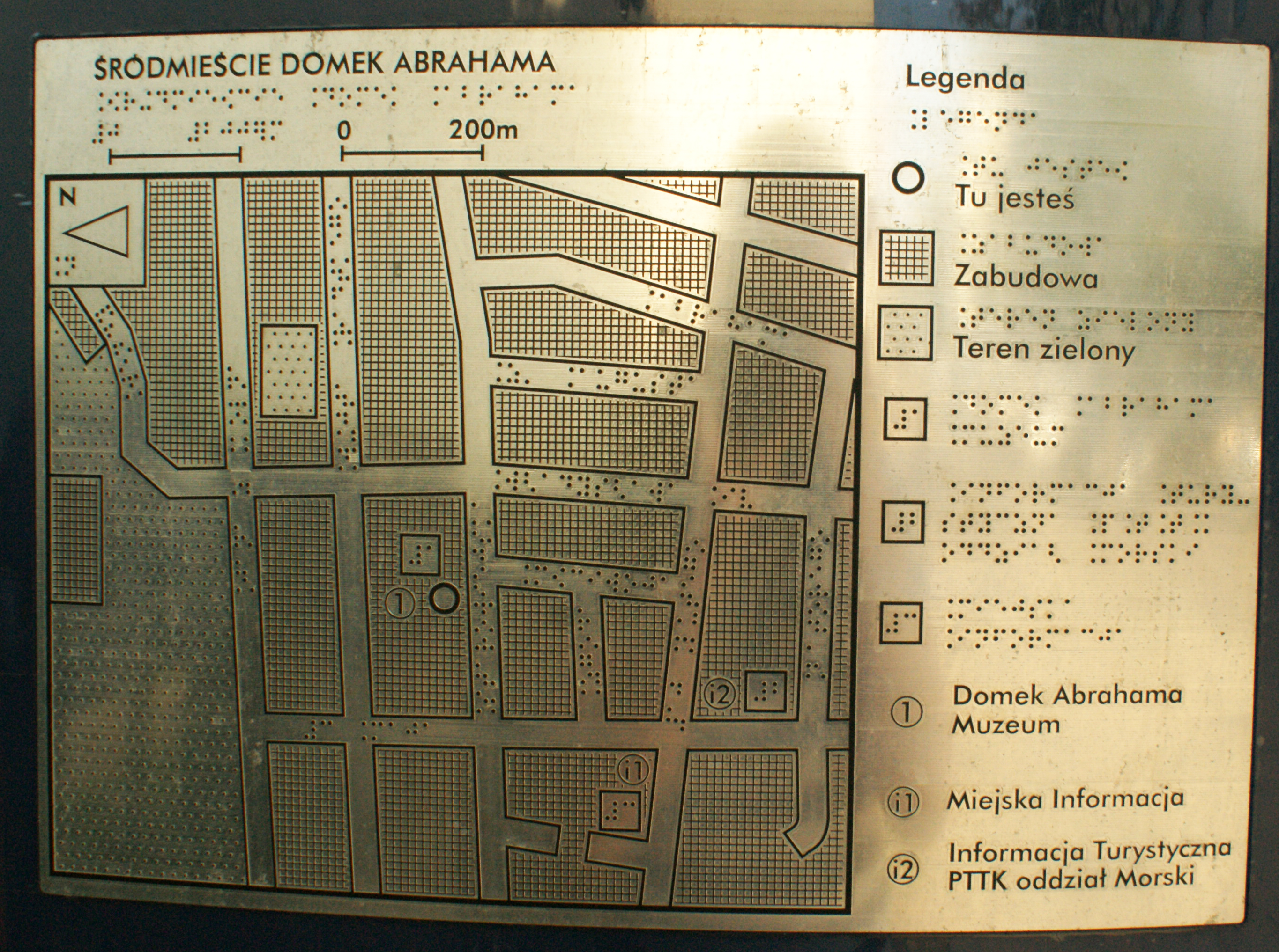 Gdynia, przestrzeń miejska,v Domek Abrahama - plan tyflograficzny