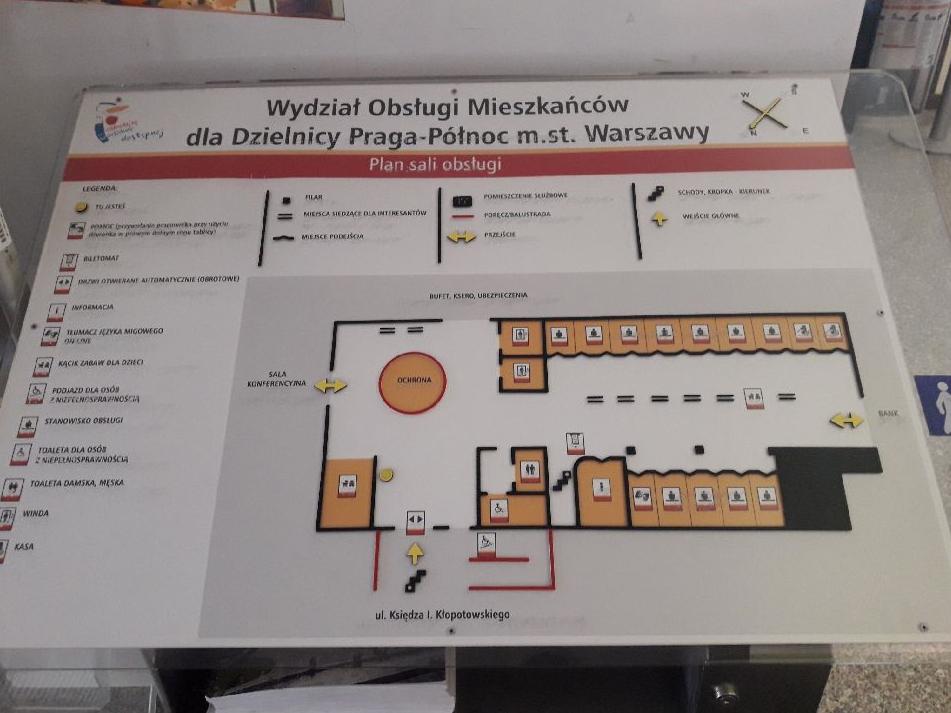 Urząd Dzielnicy Praga Północ - plan tyflograficzny